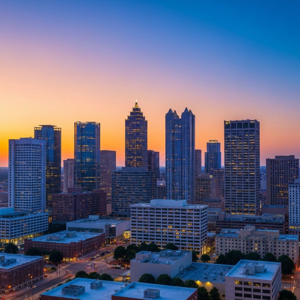 Atlanta skyline at dusk